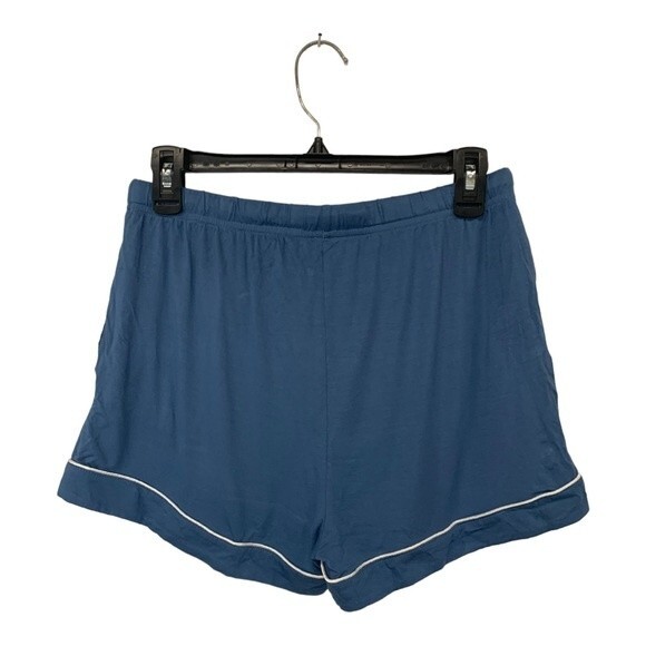 BIRDY GREY | Blue Satin Drawstring Rayon Blend Sleep Shorts S - Picture 2 of 3